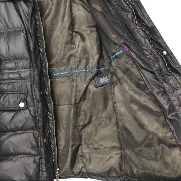 Vince Camuto Olive Green Quilted Faux Fur Collar Long Winter Jacket - Picture 5 of 16